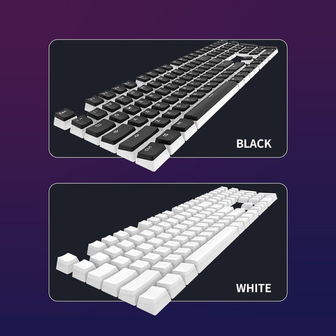 AJAZZ PBT Pudding Keycap 108 Keys PBT Keycap Set with Frosted Hand Feel for Mechanical Keyboard Black(Only Keycaps)