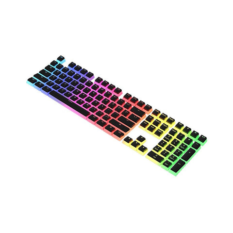 AJAZZ PBT Pudding Keycap 108 Keys PBT Keycap Set with Frosted Hand Feel for Mechanical Keyboard Black(Only Keycaps)