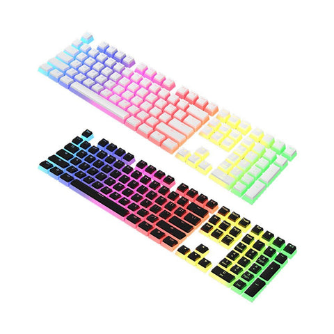 AJAZZ PBT Pudding Keycap 108 Keys PBT Keycap Set with Frosted Hand Feel for Mechanical Keyboard Black(Only Keycaps)