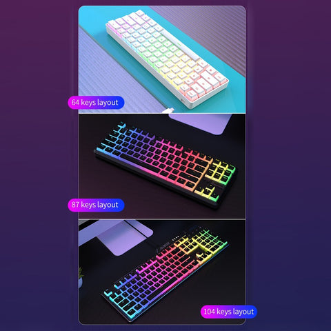 AJAZZ PBT Pudding Keycap 108 Keys PBT Keycap Set with Frosted Hand Feel for Mechanical Keyboard Black(Only Keycaps)