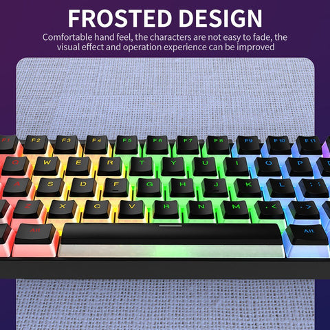 AJAZZ PBT Pudding Keycap 108 Keys PBT Keycap Set with Frosted Hand Feel for Mechanical Keyboard Black(Only Keycaps)