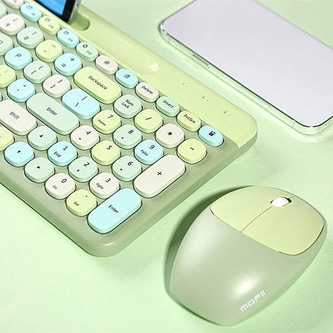 Mofii 2.4G Wireless Keyboard Mouse Combo keyboard and mouse sharing One receiver USB Interface 110 Key Slot Design