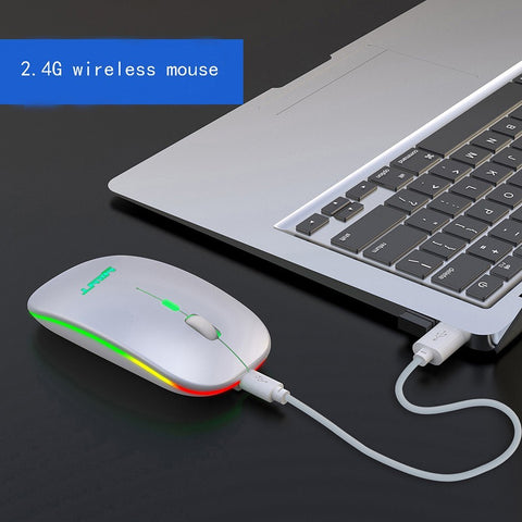 YWYT 2.4G Wireless Mouse Slim Rechargeable Mouse Quiet Operation 3 Adjustable DPI Levels Breathing Light, Black