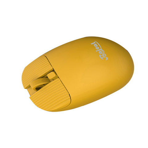 Wireless Mouse with 2.4G Receiver for Laptop Ergonomic Computer Mouse Auto Sleep Mode Plug N Play 3 Adjustable DPI Levels, Yellow
