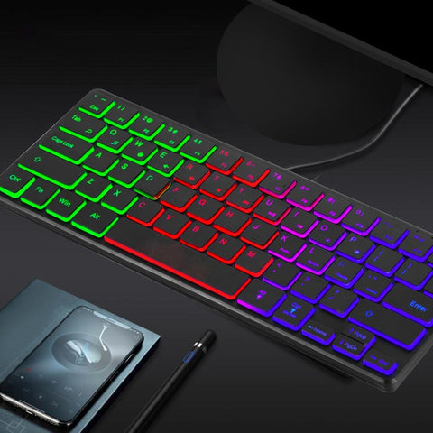 Portable Wired 64-key Keyboard Compact Film Keypad Lightweight Backlit Keyboard One Lighting Mode Plug N Play, Black