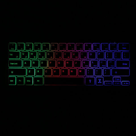 Portable Wired 64-key Keyboard Compact Film Keypad Lightweight Backlit Keyboard One Lighting Mode Plug N Play, Black