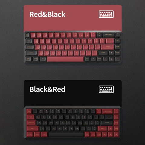 Darmoshark K5 Wired+2.4G Wireless Dual-mode Mechanical Keyboard 68 Keys RGB Keyboard with Gateron GPro Red Switches Red+Black
