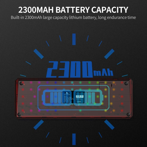 Darmoshark K5 Wired+2.4G Wireless Dual-mode Mechanical Keyboard 68 Keys RGB Keyboard with Gateron GPro Red Switches Red+Black