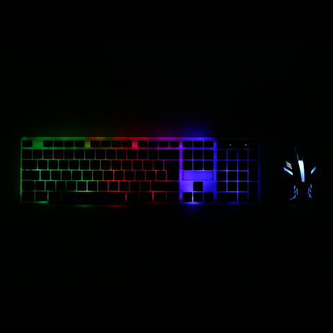 USB Wired Spanish Keyboard Mouse Combo 105 Keys Backlight Keyboard Ergonomic Mouse Kit with Suspended Keycaps Plug and Play