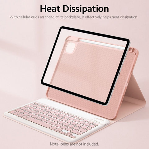 Detachable BT Keyboard Case+Mouse Pen Slot Heat Dissipation Compatible with iPad Air4 10.9(2020)/Pro11(2018/2020/2021), Dark Green