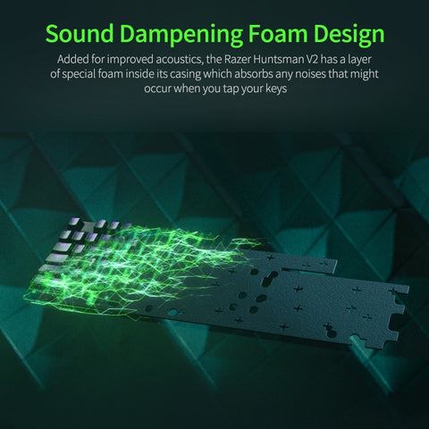 Razer Huntsman V2 104 Keys Wired Mechanical Keyboard with PBT Keycaps Sound Dampening Foam(Linear Optical Switches)