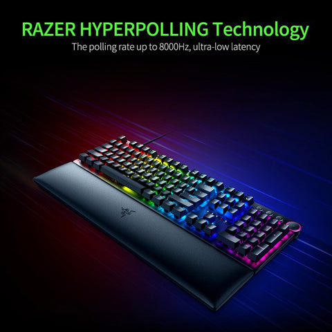Razer Huntsman V2 104 Keys Wired Mechanical Keyboard with PBT Keycaps Sound Dampening Foam(Linear Optical Switches)
