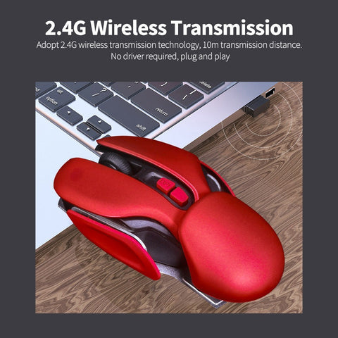 2.4G Wireless Mouse Ergonomic Office Mouse 10m Transmission Distance 3-level Adjustable DPI Plug and Play for PC Laptop Black