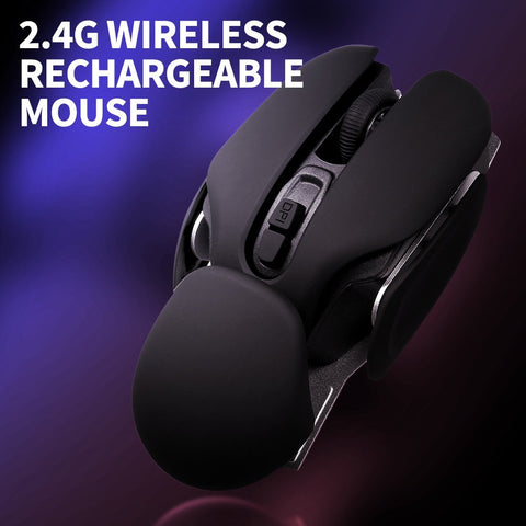2.4G Wireless Mouse Ergonomic Office Mouse 10m Transmission Distance 3-level Adjustable DPI Plug and Play for PC Laptop Black