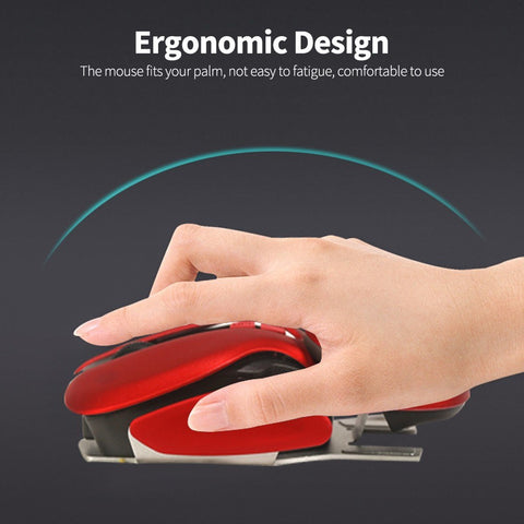 2.4G Wireless Mouse Ergonomic Office Mouse 10m Transmission Distance 3-level Adjustable DPI Plug and Play for PC Laptop Black