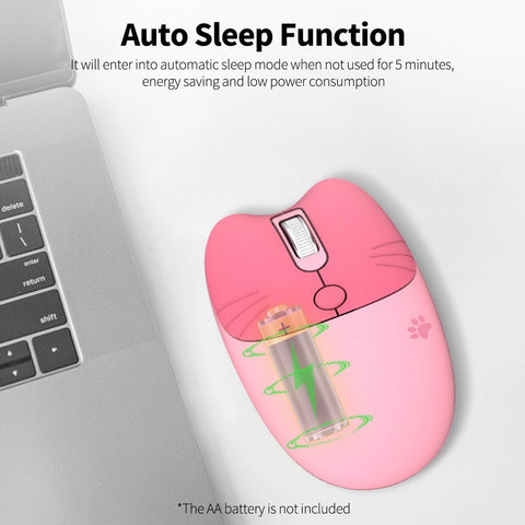 Mofii M3 2.4G Wireless Mouse Ergonomic Office Mice 3-gear Adjustable DPI Auto Sleep Low Noise for Desktop Computer Laptop Pink