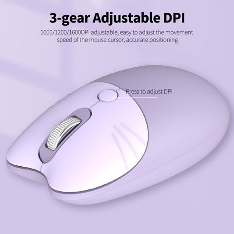 Mofii M3 2.4G Wireless Mouse Ergonomic Office Mice 3-gear Adjustable DPI Auto Sleep Low Noise for Desktop Computer Laptop Pink