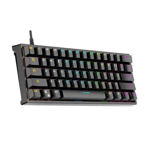 BAJEAL G101 61 Keys Wired Mechanical Keyboard RGB Backlight Keyboard PBT Two-color Injection Keycap Mechanical Blue Switch Black