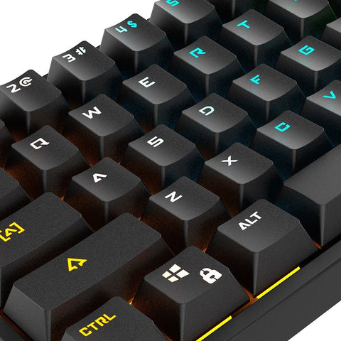 BAJEAL G101 61 Keys Wired Mechanical Keyboard RGB Backlight Keyboard PBT Two-color Injection Keycap Mechanical Blue Switch Black