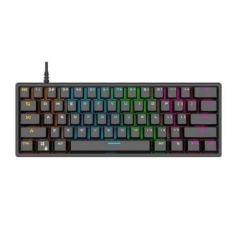 BAJEAL G101 61 Keys Wired Mechanical Keyboard RGB Backlight Keyboard PBT Two-color Injection Keycap Mechanical Blue Switch Black