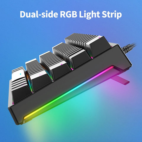 BAJEAL G101 61 Keys Wired Mechanical Keyboard RGB Backlight Keyboard PBT Two-color Injection Keycap Mechanical Blue Switch Black