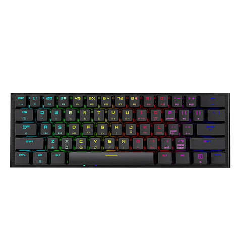 Magic-Refiner MK28 Three-mode Mechanical Keyboard 61 Keys RGB Keyboard Support BT5.0/2.4G/USB Wired Connection Red Switches Black