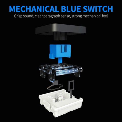 Magic-Refiner MK27 84 Keys Three-mode Mechanical Keyboard RGB Keyboard Support 2.4G/BT/USB Wired Connection Blue Switches Black