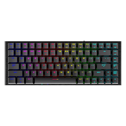 Magic-Refiner MK27 84 Keys Three-mode Mechanical Keyboard RGB Keyboard Support 2.4G/BT/USB Wired Connection Blue Switches Black