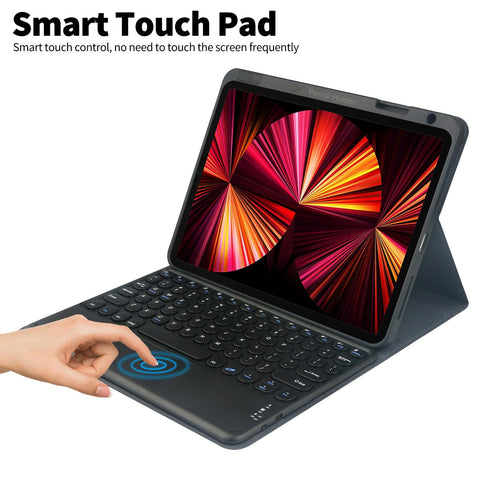 Detachable BT Keyboard Case with Touchpad Compatible with iPad Air3 10.5(2019)/iPad Pro 10.5/iPad 10.2(2019)/iPad 10.2(2020) Black