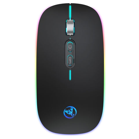 HXSJ 2.4G Wireless Mouse Mute Office Mouse 3 Adjustable DPI Built-in 500mAh Rechargeable Lithium Battery Ergonomic Mice for PC Laptop