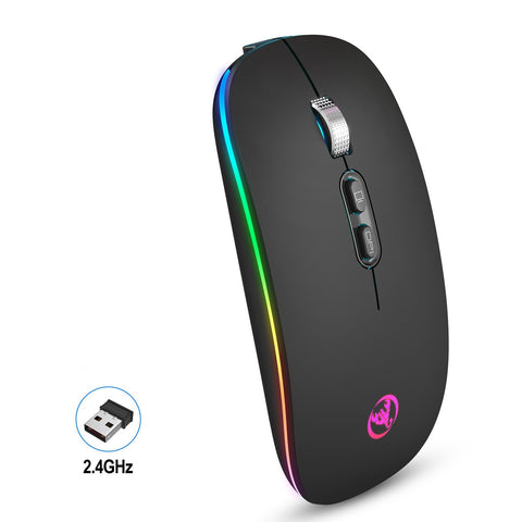 HXSJ 2.4G Wireless Mouse Mute Office Mouse 3 Adjustable DPI Built-in 500mAh Rechargeable Lithium Battery Ergonomic Mice for PC Laptop