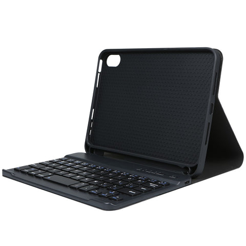 Detachable BT Keyboard Protective Case Slim and Portable Stable Support with Pen Slot Compatible with iPad mini6 Black