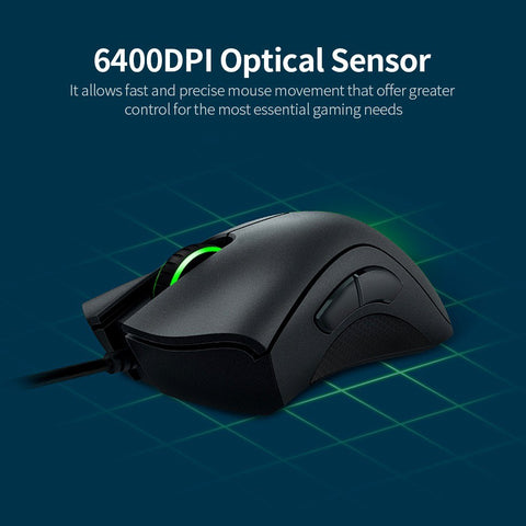 Razer Gaming Keyboard Mouse Combo Cynosa 104 Keys Wired Gaming Keyboard DeathAdder Essential 6400DPI Ergonomic Mouse Set Black