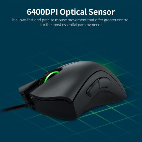 Razer Gaming Keyboard Mouse Combo Cynosa Pro 104 Keys Backlight Gaming Keyboard DeathAdder Essential 6400DPI Mouse Set Black