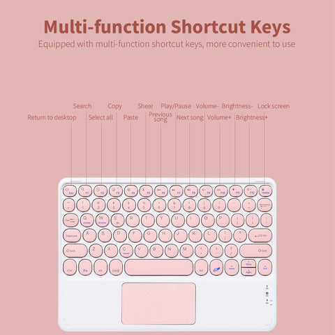 BT Keyboard Mouse Combo BT3.0 Wireless Rechargeable Keyboard Ergonomic Mouse Set Slim Design Support Android iOS Windows White
