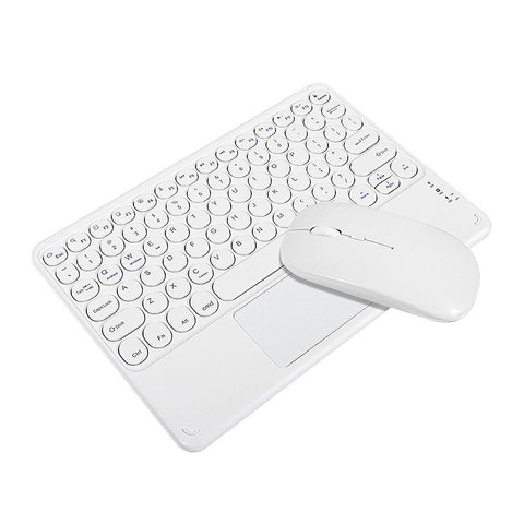 BT Keyboard Mouse Combo BT3.0 Wireless Rechargeable Keyboard Ergonomic Mouse Set Slim Design Support Android iOS Windows White