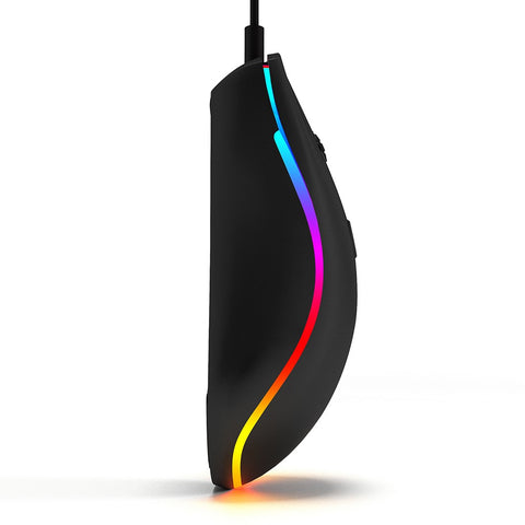 BAJEAL D1 Wired Gaming Mouse Symmetrical Mouse Ergonomic Mice RGB Light Effect 3-gear Adjustable DPI Wide Compatibility Black