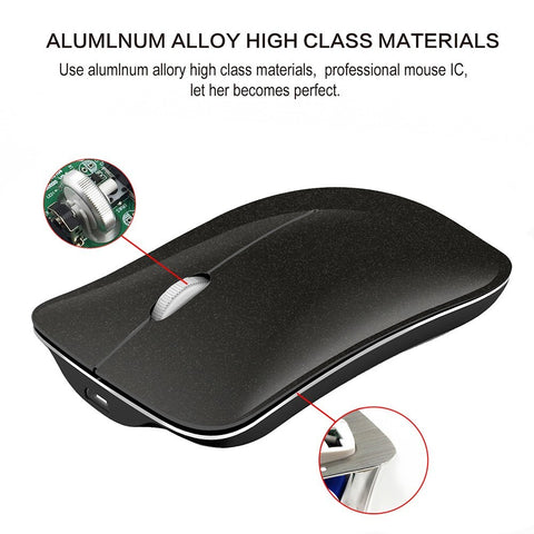 HXSJ T23 Wireless Mouse 2.4G+BT3.0+BT5.0 3-mode Ergonomic Mouse Built-in 400mAh Rechargeable Battery for PC Laptop Black