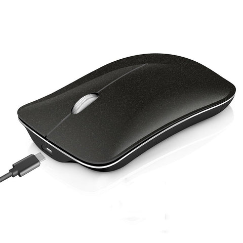 HXSJ T23 Wireless Mouse 2.4G+BT3.0+BT5.0 3-mode Ergonomic Mouse Built-in 400mAh Rechargeable Battery for PC Laptop Black