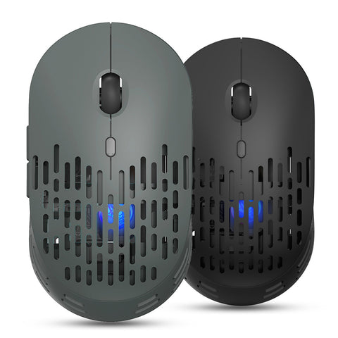HXSJ T38 2.4G Wireless Mouse Mute Office Mouse 3 Adjustable DPI Colorful Breathing Light Built-in Rechargeable Battery Grey