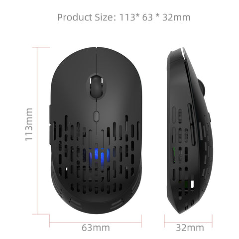 HXSJ T38 2.4G Wireless Mouse Mute Office Mouse 3 Adjustable DPI Colorful Breathing Light Built-in Rechargeable Battery Grey