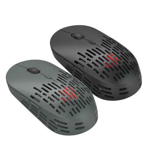 HXSJ T38 2.4G Wireless Mouse Mute Office Mouse 3 Adjustable DPI Colorful Breathing Light Built-in Rechargeable Battery Grey