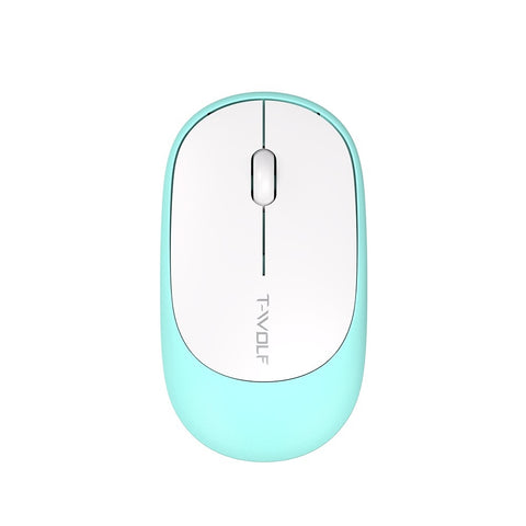T-WOLF TF770 2.4G Wireless Keyboard Mouse Combo Retro Punk Round Keycap Comfortable Mute Typing Wide Compatibility Blue