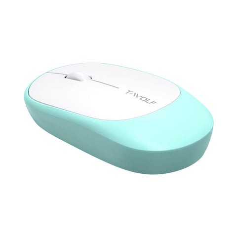 T-WOLF TF770 2.4G Wireless Keyboard Mouse Combo Retro Punk Round Keycap Comfortable Mute Typing Wide Compatibility Blue