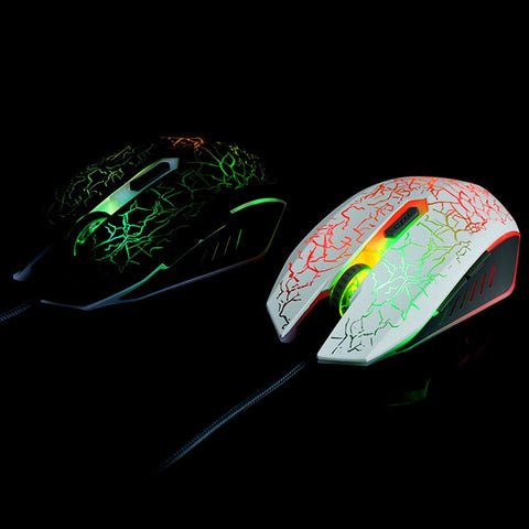 Wired Gaming Mouse Optical Mouse Game-level Engine Colorful Breathing Light 4-gear Adjustable DPI Ergonomic Mice Black
