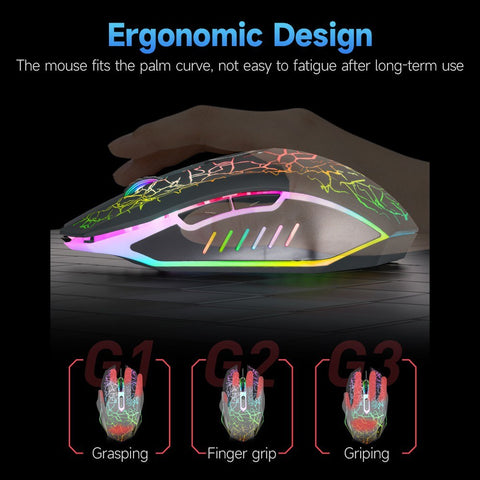 Wired Gaming Mouse Optical Mouse Game-level Engine Colorful Breathing Light 4-gear Adjustable DPI Ergonomic Mice Black