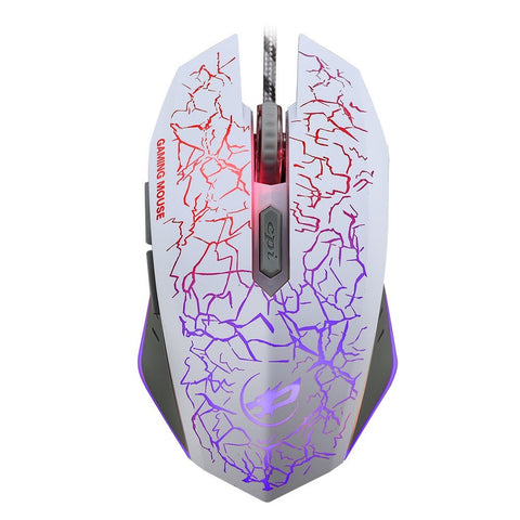 6D Optical Wired Gaming Mouse Game-level Optical Engine Colorful Breathing Light 4-gear Adjustable DPI Ergonomic Mouse Black