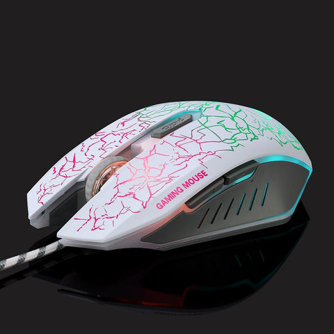 6D Optical Wired Gaming Mouse Game-level Optical Engine Colorful Breathing Light 4-gear Adjustable DPI Ergonomic Mouse Black