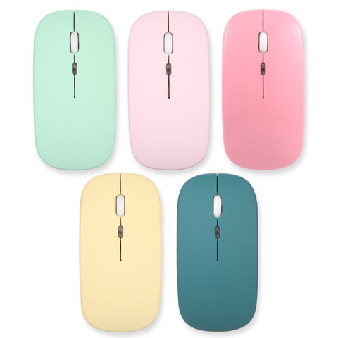2.4G+BT3.0 Wireless Dual-mode Mouse Mute Office Mouse 3-gear Adjustable DPI Built-in Rechargeable Lithium Battery Light Pink