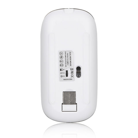 2.4G+BT3.0 Wireless Dual-mode Mouse Mute Office Mouse 3-gear Adjustable DPI Built-in Rechargeable Lithium Battery Light Pink